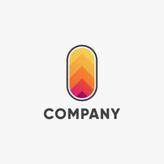 Arrow up logo in rounded frame