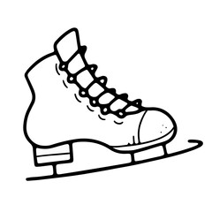  Blue skates with black doodle style skates