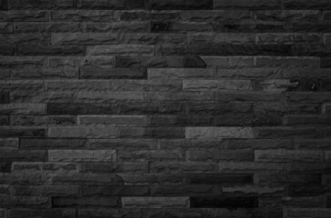 Abstract dark brick wall texture background pattern, Empty brick wall  surface texture. Brickwork painted black color interior old