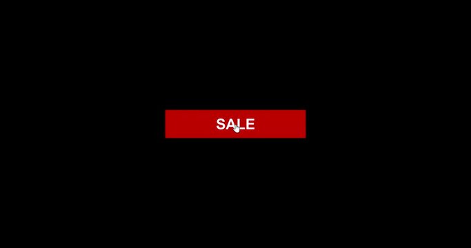 Black friday sale. Black friday buy button. The concept of online shopping, mobile payments, financial transactions. Looping realistic animation with Alpha transparent background for easy use in your