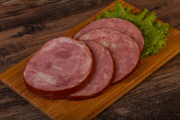 Slices of pork meat ham