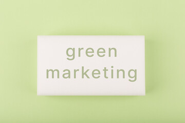 Green marketing minimal concept in bright green colors
