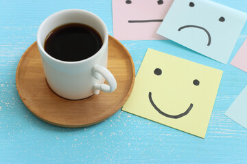 Concept image of think positive and satisfaction level