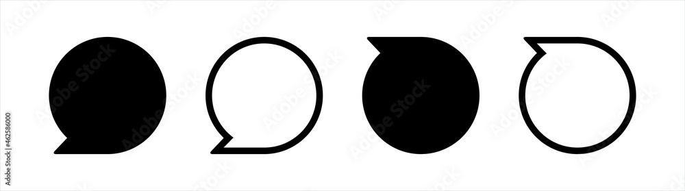 Poster speech bubble icons. speech bubble / speech balloon or chat bubble line art icon for apps and websit