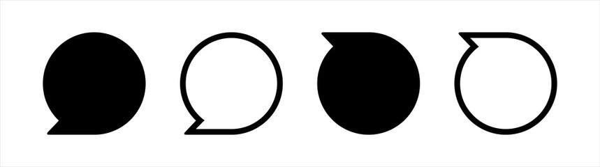 Speech bubble icons. Speech bubble / speech balloon or chat bubble line art icon for apps and websites
