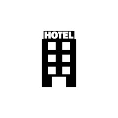 Hotel building icon isolated on white background 