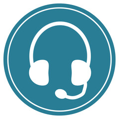 Kontakt Hotline - Blauer Button mit Headset Symbol