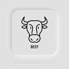 Cow thin line icon. Modern vector illustration.
