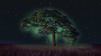 glowing tree