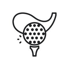 Golf, sport outline icons. Vector illustration. Editable stroke. Isolated icon suitable for web, infographics, interface and apps.