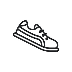Sneakers, running shoes, sport outline icons. Vector illustration. Editable stroke. Isolated icon suitable for web, infographics, interface and apps.