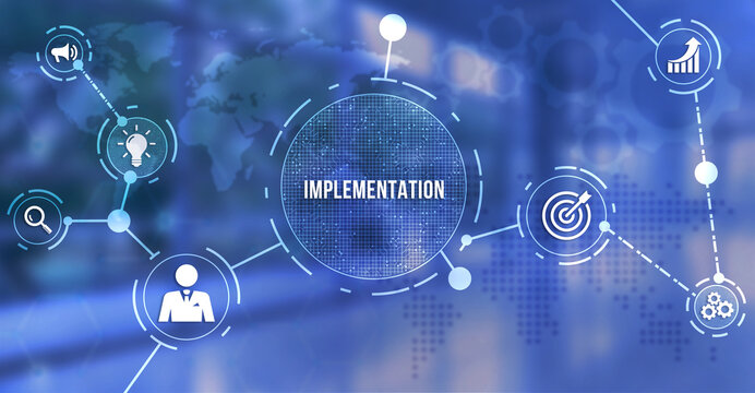 Internet, business, Technology and network concept. IMPLEMENTATION, web technology concept. 3d illustration.