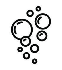 Bubbles flat line icon. Soap foam, oxygen bubble, fizzy drink vector signs. Outline sign for mobile concept and web design, store