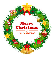 set of realistic christmas wreath garland ornament isolated or christmas decoration wreath with love style or valentine's day decoration. eps vector