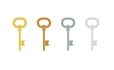 열쇠 아이콘 단색 벡터 세트