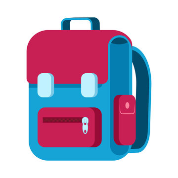 Backpack vector cartoon illustration isolated on a white background.
