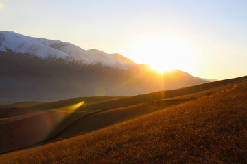 Sunset in mountains