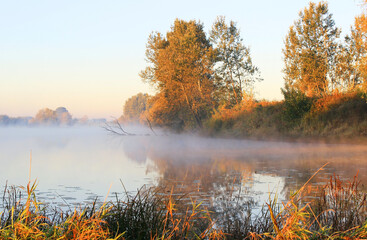 Beautiful sunrise over the water 