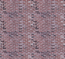 Seamless texture of old dark red brickwork. Old brickwork. Several fragments in one. 