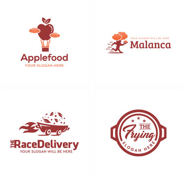 Food restaurant delivery logo design