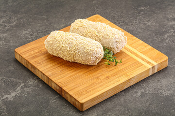 Raw chicken cutlet for roast