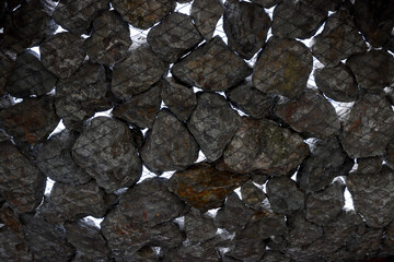 Net holding a bunch of stones