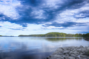 clouds over lake
