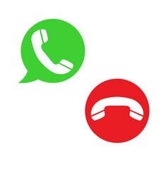 simple telephone call pick up hang up icons
