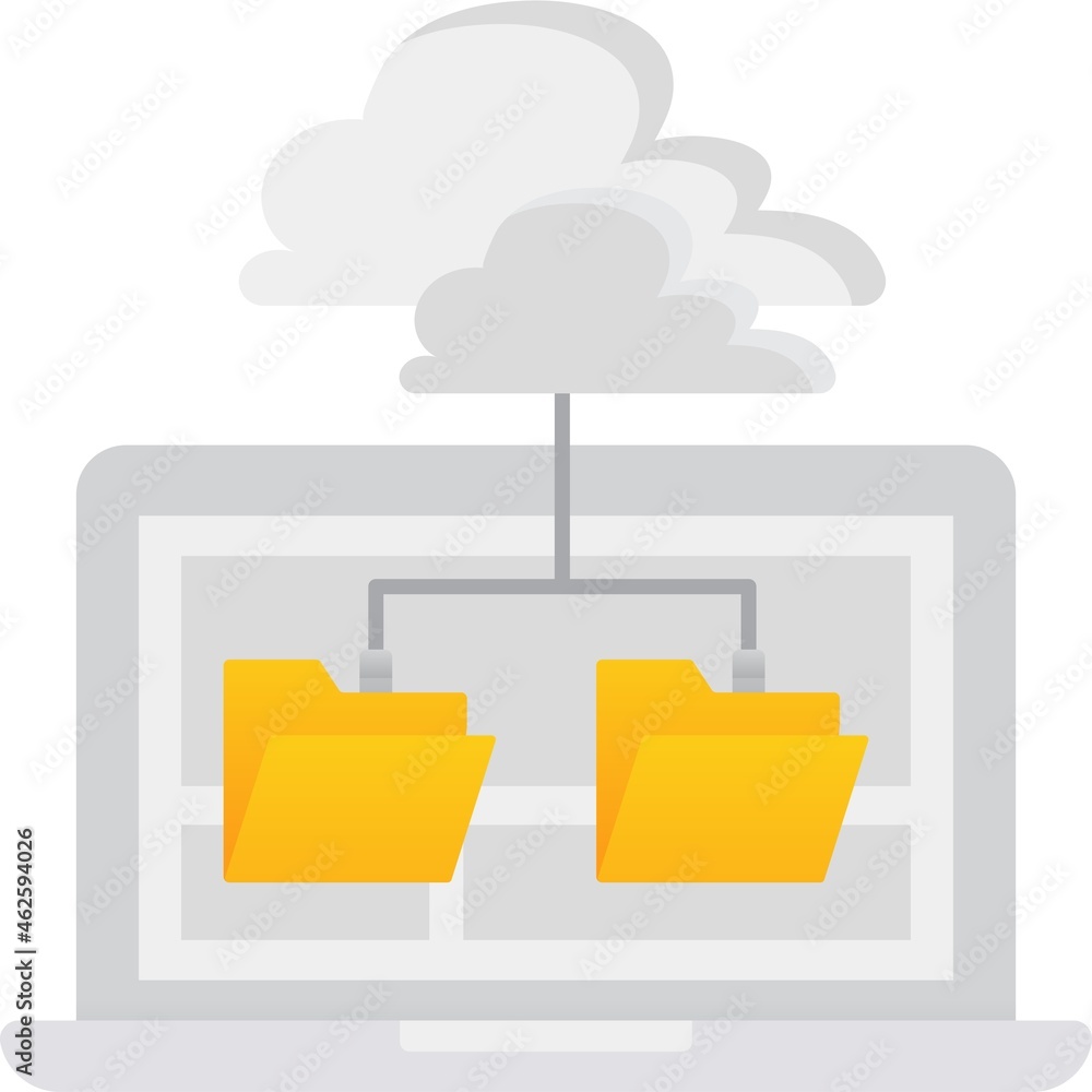 Aufkleber cloud computer icon file database storage vector