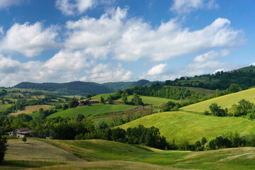 Obraz premium Rural landscape near Salsomaggiore, Parma, at springtime