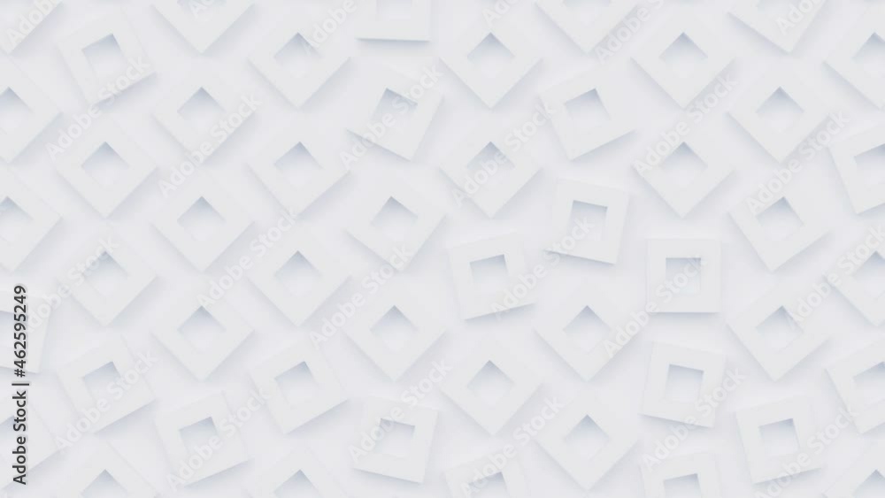 Poster geometric pattern with square shapes, seamless looping abstract animated background, moving cubes bl