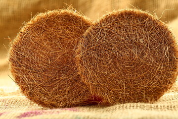 Handmade coconut fiber table matt. 