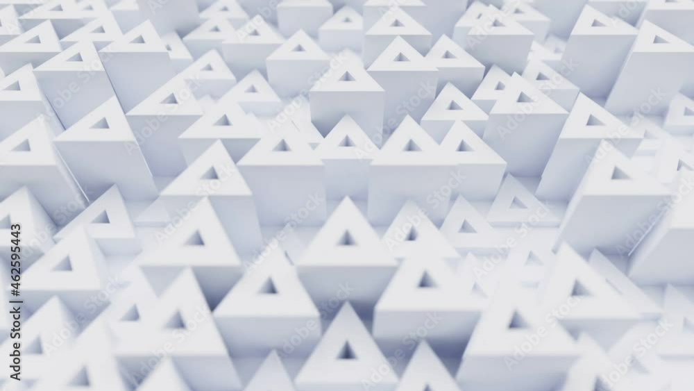 Poster geometric white light clean triangular background with triangle shapes, seamless looping animated ar
