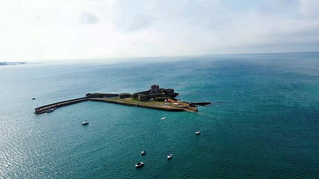 St Aubin's Fort at high tide, Jersey CI