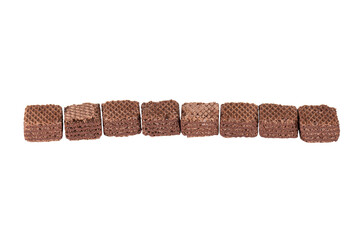 wafer square chocolate isolated on white background