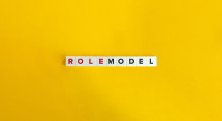 Role Model Banner. Block letters on bright orange background. Minimal aesthetics.