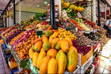 Fruit and vegetable market in Santa Cruz de Tenerife. Canary Islands.