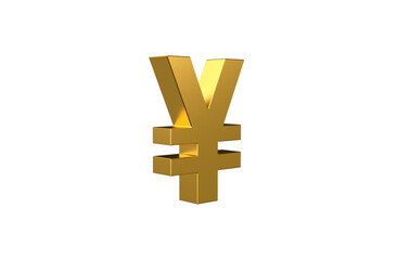 Obraz premium JPY Japanese Yen currency symbol in gold - 3d Illustration, 3d rendering 