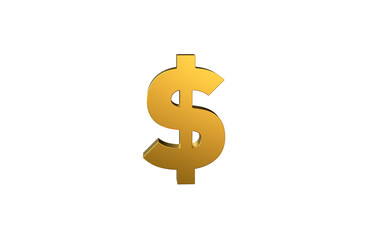 Obraz premium USD Doller currency symbol in gold - 3d Illustration, 3d rendering 