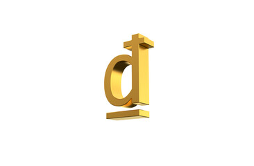 Vietnamese dong currency symbol in gold - 3d Illustration, 3d rendering 