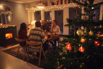 Warm and cozy scandinavian home decorated for Christmas