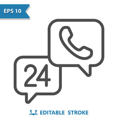 24 Hours Customer Support - Call Center Icon