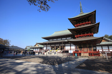 japan temple in the city