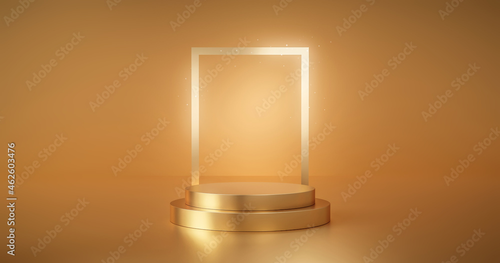 Leinwandbilder gold podium product advertising stage background platform or empty luxury pedestal exhibition scene 