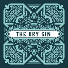 Whiskey label with old frames