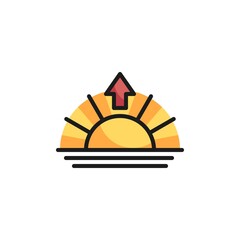 Naklejka premium Sunrise filled outline icon