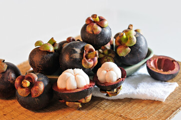 Mangosteen Queen of fruit in Thailand, selective focus
