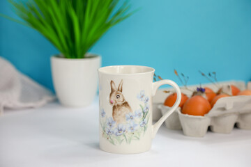 cup with bunny,easter still