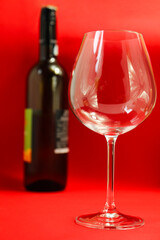 bottle and glass of wine, wine bottle and glass