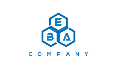 EBA three letters creative polygon hexagon logo	